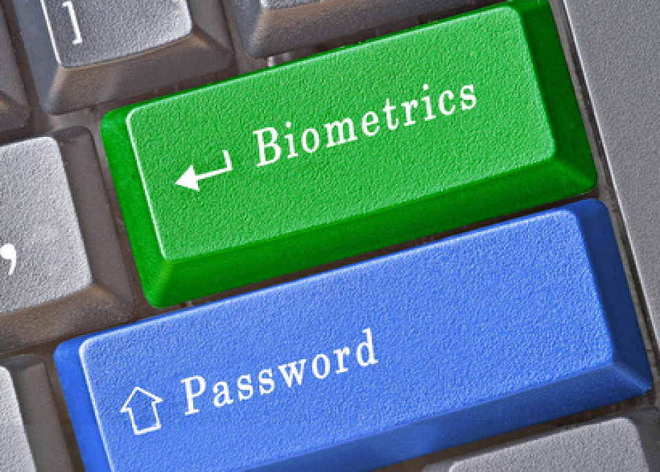 Biometrics and password keys on keyboard