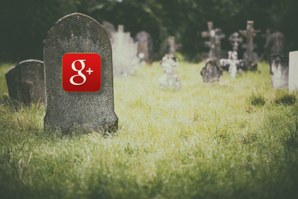 Google+ icon on gravestone