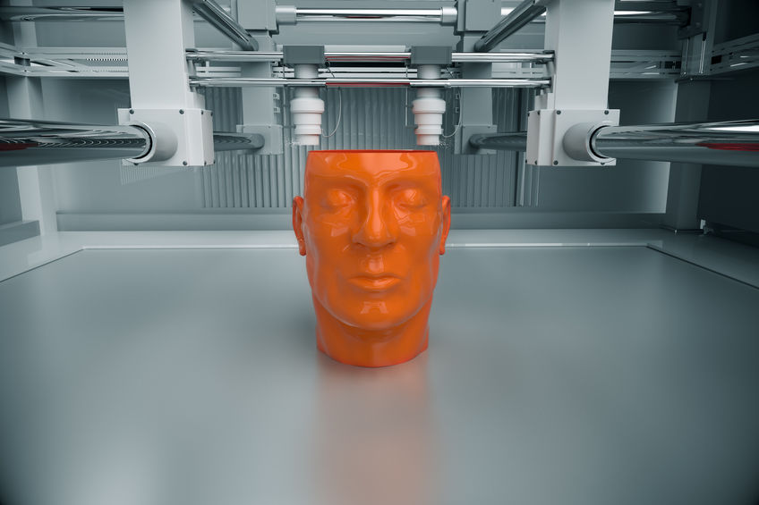 3D Printed Model Of Human Head