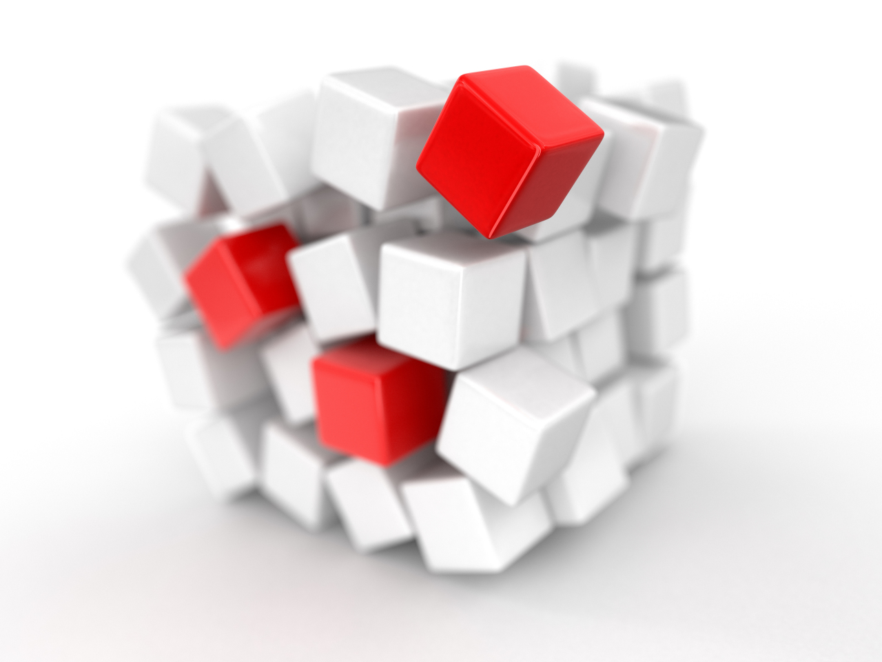 Cube breaking apart