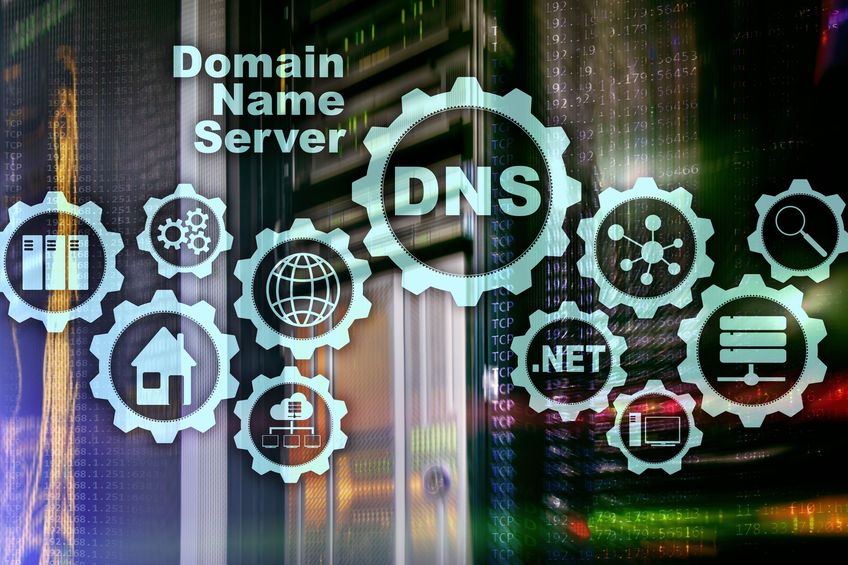 DNS. Domain Name System. Network Web Communication. Internet and digital technology concept